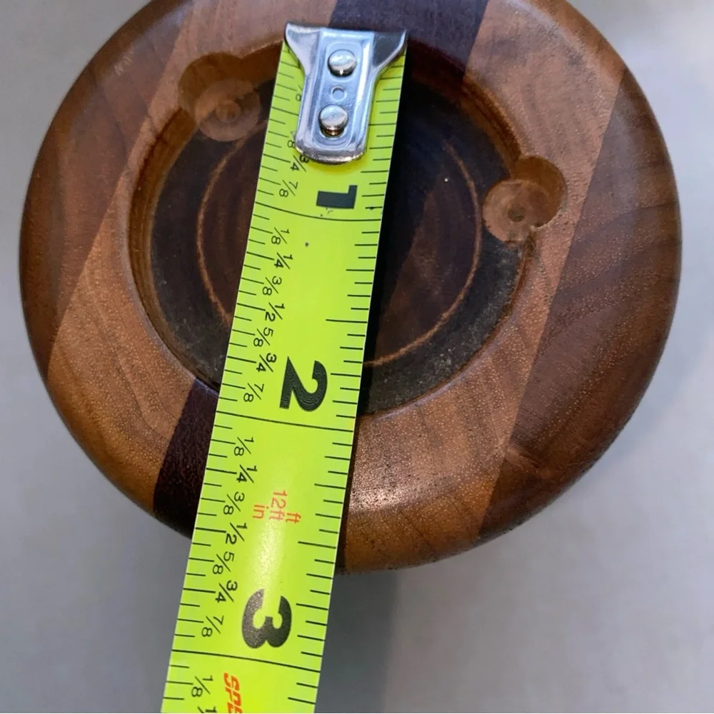 S & T Turnings Vintage Turned Wood Candle‎ Pillar Holder